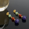 Aretes Largos Piedras Naturales Multicolor cuarzo Verde, Cornalina, Agata  Joya - Bisuel