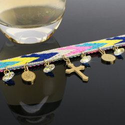 Choker San Benito Virgen Milagrosa Cristal Swarovski