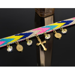 Choker San Benito Virgen Milagrosa Cristal Swarovski