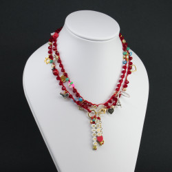 Deseos y Buenos Propositos Pulsera Multivueltas o Collar con Dijes
