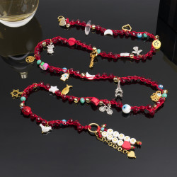 Deseos y Buenos Propositos Pulsera Multivueltas o Collar con Dijes