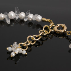 Collar De Perlas Cultivadas Naturales Cuarzo Y Cristales