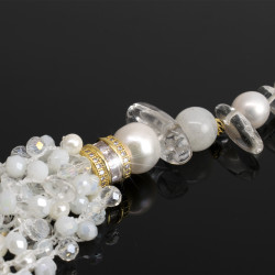 Collar De Perlas Cultivadas Naturales Cuarzo Y Cristales