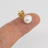 Aretes Perlas Cultivadas Chapado En Oro - Bisuel