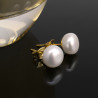 Aretes Perlas Cultivadas Mujer 9 mm Chapado En Oro