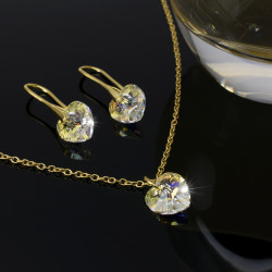 Collar Aretes con Corazon Swarovski® Aurora Boreal - Bisuel