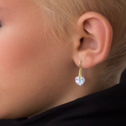 Collar Aretes con Corazon Swarovski® Aurora Boreal - Bisuel