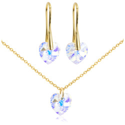 Collar Aretes con Corazon Swarovski® Aurora Boreal - Bisuel
