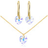 Collar Aretes con Corazon Swarovski® Aurora Boreal - Bisuel