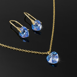Collar Corazon Cristal Swarovski® Azul Sapphire - Bisuel