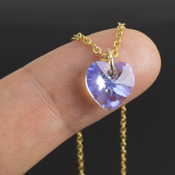Collar Corazon Cristal Swarovski® Azul Sapphire - Bisuel