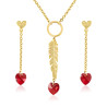 Juego Collar Swarovski Rojo Pluma - Bisuel