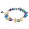 Pulsera Corazones Pareja Cadena Cuarzo Natural