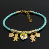 Pulsera Pareja Corazon Swarovski Manilla Cuero - Bisuel