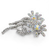 Broche Prendedor Color Plata Flor Cristal - Bisuel
