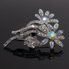 Broche Prendedor Color Plata Flor Cristal - Bisuel