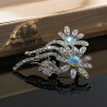 Broche Prendedor Color Plata Flor Cristal - Bisuel