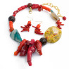 Maxi Collar Agata Y Coral Piedras Naturales - Bisuel