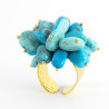 Anillo Turquesa Chapado en Oro - Bisuel