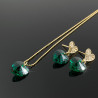 Collar Aretes Cristal Corazon Swarovski Esmeralda - Bisuel