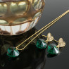 Collar Aretes Cristal Corazon Swarovski Esmeralda - Bisuel