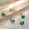 Collar Aretes Cristal Corazon Swarovski Esmeralda - Bisuel
