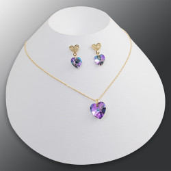 Collar Aretes Cristal Swarovski Vitral Ligth - Bisuel