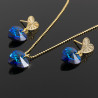 Juego Collar y Aretes Corazon Swarovski Azul - Bisuel