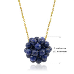 Collar Lapizlazuli Pentabola cadena Acero - Bisuel