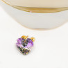 Collar Corazon Swarovski Vitral Oro Gf Invisible Nylon
