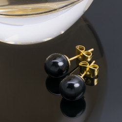 Aretes Topos Piedras Naturales Mujer Chapa Oro Lindas Joyas - Bisuel