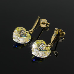 Aretes Mujer Corazon Cristal  Oro Goldfilled Joyas - Bisuel