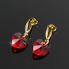 Aretes Mujer Corazon Cristal Swarovski Oro Goldfilled Joyas - Bisuel