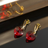 Aretes Mujer Corazon Cristal Swarovski Oro Goldfilled Joyas - Bisuel